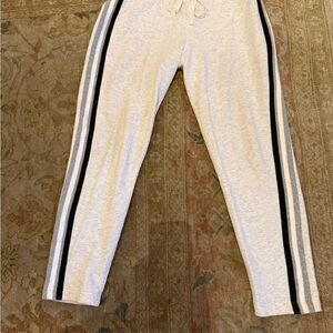 J. Crew Cream Jogger with Black Stripes